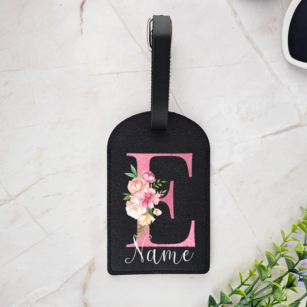 Travel Accessories As Gifts - Personalized Pink Initial Luggage Tag Made