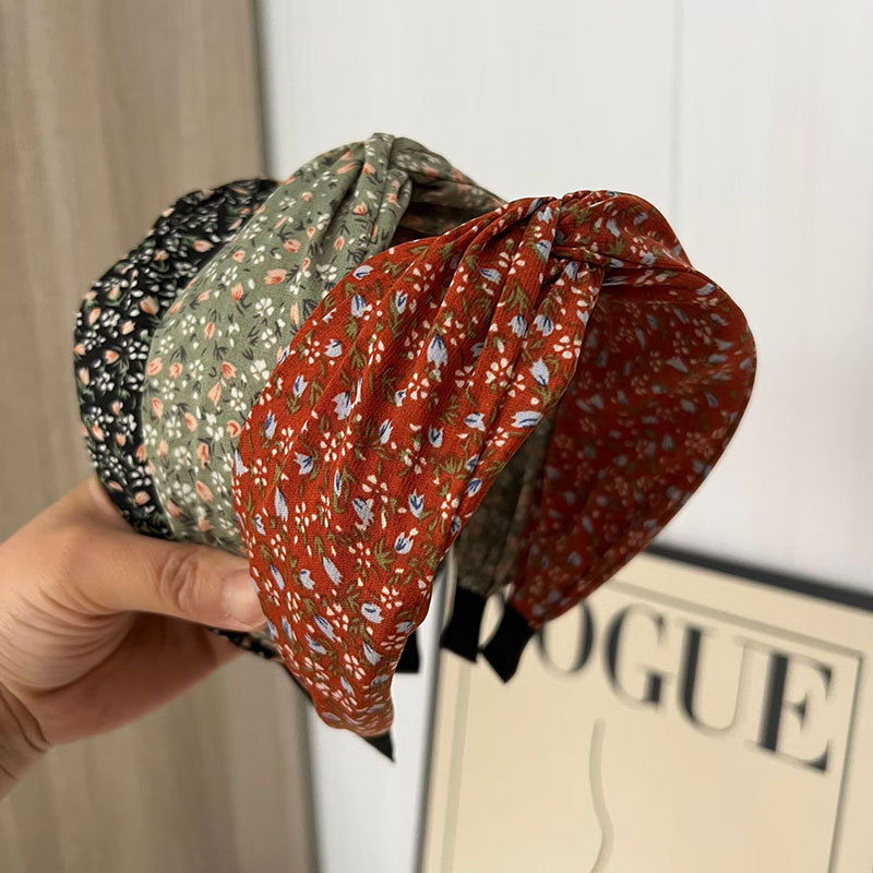 Travel Accessories Aesthetic - Women Soft Cotton Small Floral Twisted