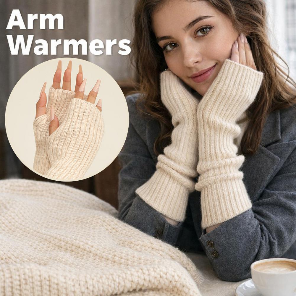 2PCS Cable Knit Fingerless Glo - огляд і ціна Travel Accessories Aesthetic
